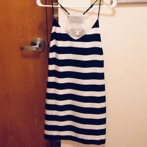 ⚫️⚪️ Black and White Striped J Crew Silk Dress⚫️⚪️